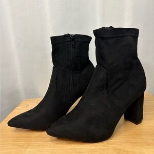 Black Chunky Heeled Ankle Boots 7.5